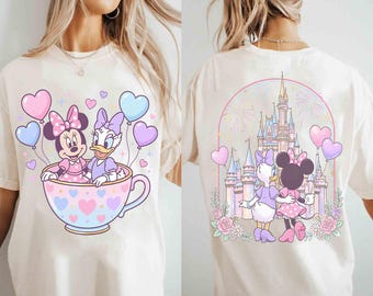 2-Sided Disney Minnie and Daisy Best Friends Retro Shirt, Disney Girls Tee, Disney Besties Tee, Disney Womens Shirt, Disneyland 2026 Tee