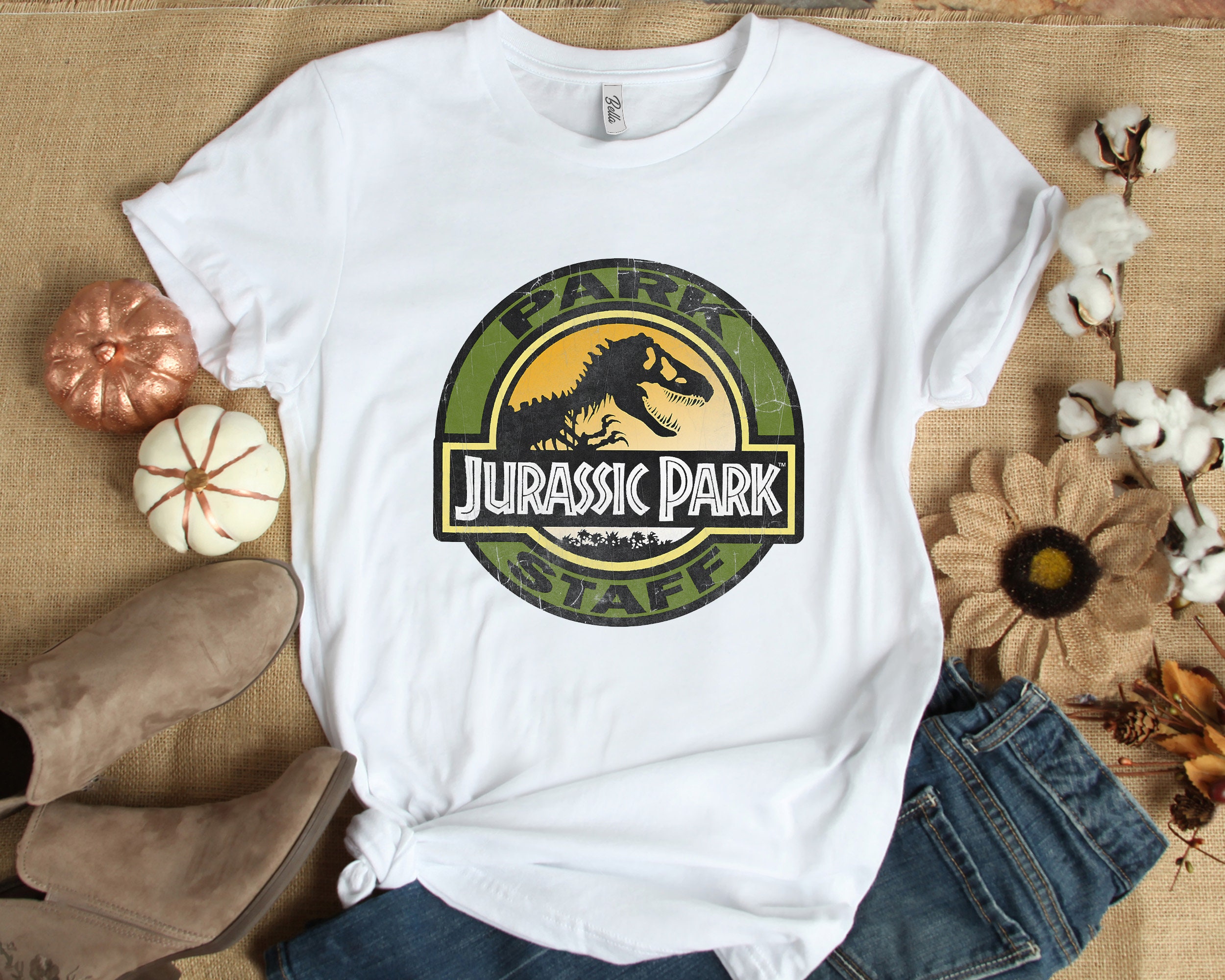 Discover Jurassic Park Staff Retro Distressed Logo Graphic Shirt, Universal Orlando Trip  T-shirt