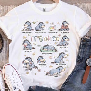 Cute Eeyore It’s Ok To Be Different Autism Goose Shirt, Autism Acceptance Winnie The Pooh Tee, Special Education Teacher Tee, Neurodiversity image 4