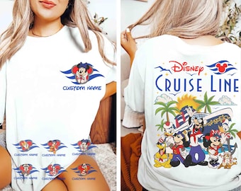 Camiseta personalizada de Mickey y sus amigos de Disney Cruise Line, con nombre personalizado, Disney Wish Fantasy Magic Wonder 2026, regalo para vacaciones familiares en crucero.
