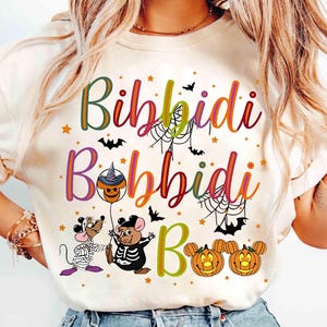 シンデレラのジャックとガスのビビディ・バビディ・ブーのハロウィンTシャツ、ミッキーのそんなに怖くないパーティーTシャツ、ディズニーパークのディズニーランドファミリーバケーションギフト