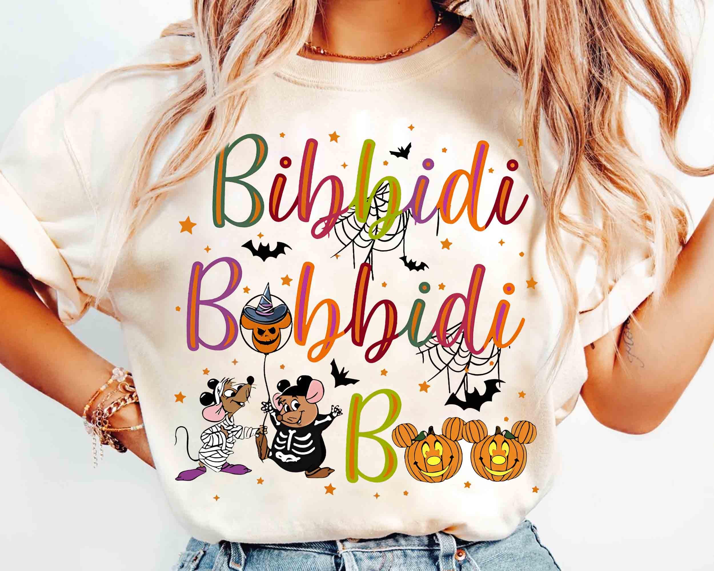 Cinderella Jaq And Gus Bibbidi Bobbidi Boo Halloween Shirt, Mickey's Not So Scary Party Tee, Disney Parks Disneyland Family Vacation Gift