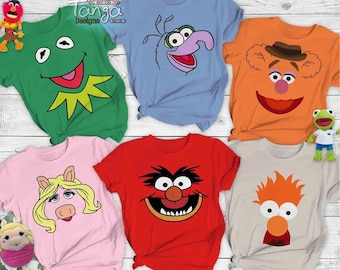 Disney Muppets Show Big Face Costume Halloween Shirt, Gonzo Fozzie Miss Piggy Animal Beaker Kermit Cosplay Tee, Mickey's Not So Scary Gift