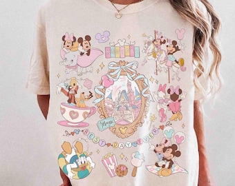 Retro Coquette Bows Mickey And Minnie Shirt, Disney World Shirt, Disney Girls Trip Shirts, WDW Magic Kingdom, Disneyland Matching Girls Tee