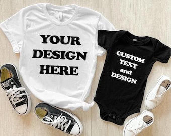 Camiseta personalizada para toda a família, adicione seu texto aqui, personalize sua camiseta com seu logotipo, crie sua própria camiseta, design de texto personalizado aqui