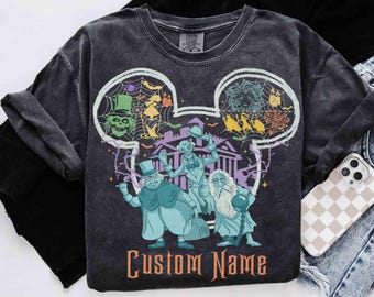 Camiseta vintage personalizada de Disney con fantasmas haciendo autostop, camiseta de Halloween de la Mansión Encantada, bienvenidos, mortales insensatos, viaje familiar a WDW 2026