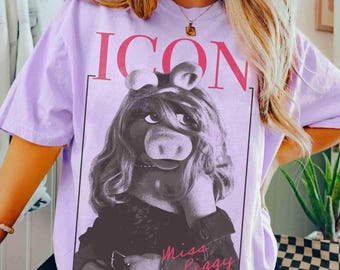 Disney Muppets Show Miss Piggy Icon Poster Retro Shirt, Cute Miss Piggy Tee, Magic Kingdom WDW Disneyland Family Holiday Vacation 2026 Trip