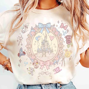 Disney Coquette Bows Magical Castle Shirt, Happiest Place Shirt, Disney Princess Castle Shirt, Magic Kingdom Girly Disney Girl Trip Shirt