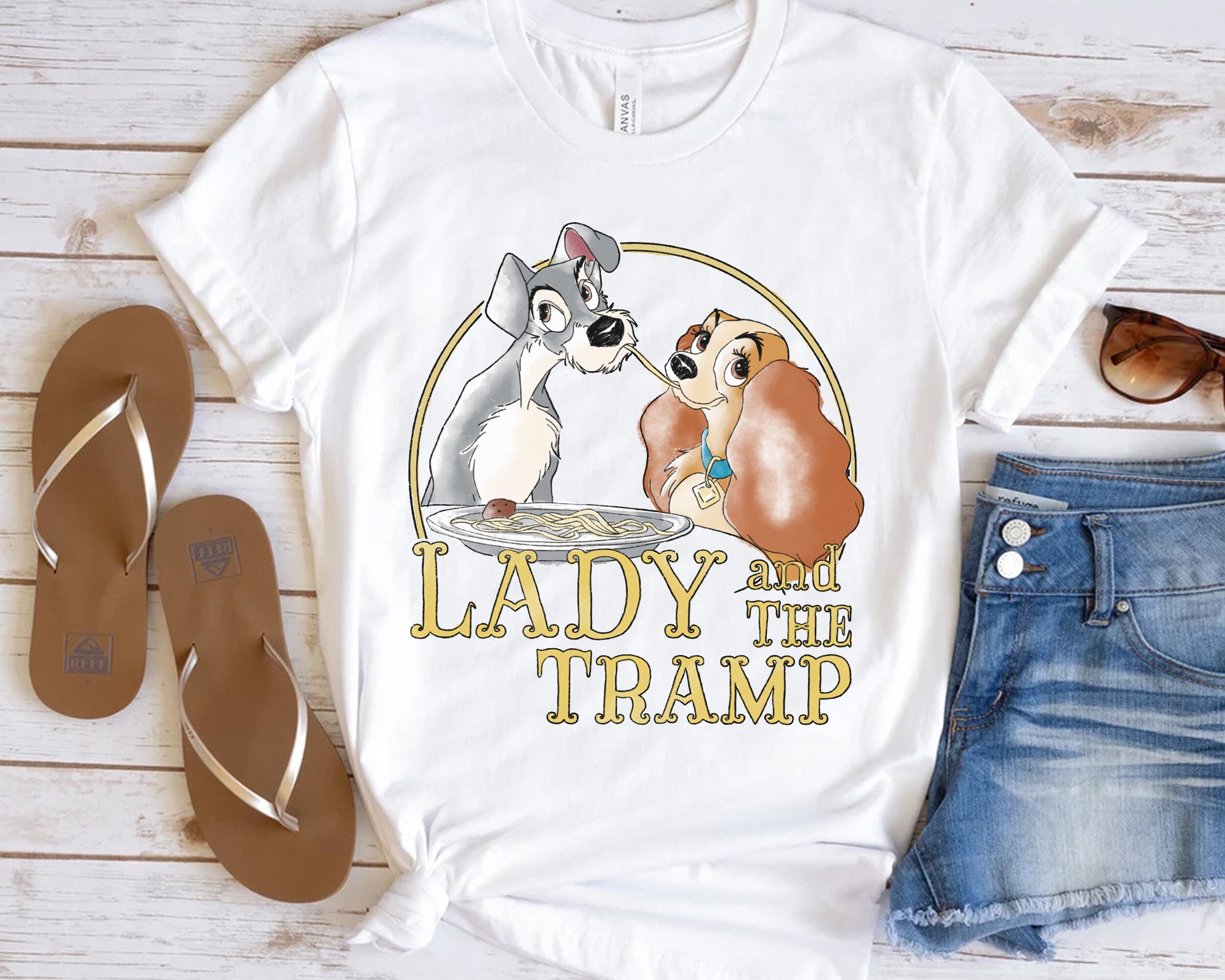 RONRON ♥ PASTA LADY AND THE TRAMP OVER FIT T SHIRT พรี DISNEY X RONRON COLLECTION🎀 คอลใหม่ล่าสุด 🔥SALE 20