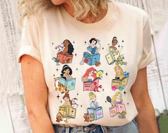 Camiseta del Club de Lectura de Princesas Disney, Camiseta del Libro de Bella, Camiseta de Disney para los Libros, Regalos para Bibliotecarios Disney, Regalos para Amantes de los Libros, Camiseta de Lectura