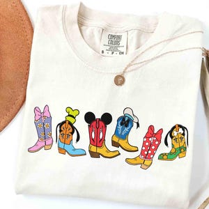 Disney Mickey And Friends Cowboy Cowgirl Boots Shirt, Disney Western Country Tee, Disneyland Trip Matching Shirts, Disneyland Family 2025