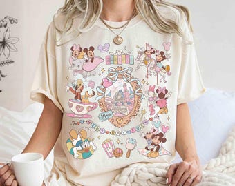 Retro Kokette Bögen Micky und Minnie Shirt, Disney World Shirt, Disney Trip Shirts, BTW Magic Kingdom, Disneyland passende Mädchen T-Shirt