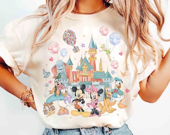 Aquarel Walt Disneyworld Castle-shirt, vintage shirt Mickey en vrienden, shirt prinses Magical Castle, WDW Magic Kingdom Girl Trip
