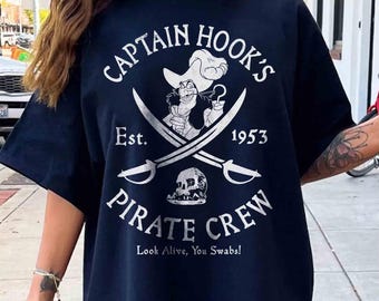 Disney Villains Captain Hook Pirate Crew Est 1953 Logo Shirt, Magic Kingdom Unisex T-shirt Family Birthday Gift Adult Kids Toddler Tee
