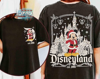 2-sided Santa Mickey Mouse Disneyland California Est 1955 Christmas Shirt, Disney Mickey's Very Merry Xmas Party 2026, Family Matching Trip
