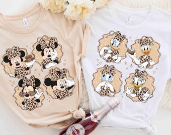 Vintage Safari Minnie Mouse And Daisy Duck Shirt, Minnie Leopard Shirt, Daisy Leopard Tee, Disney Animal Kingdom Tee, Disney Bestie Vacation