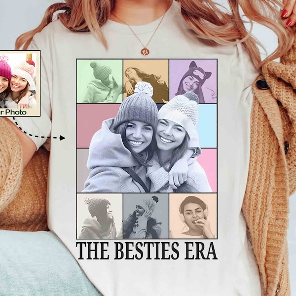 En My Besties Era Personaliza tu propia foto aquí camiseta, camiseta personalizada con la cara de los mejores amigos, imagen personalizada de Besties, retrato de amigos con idea de regalo