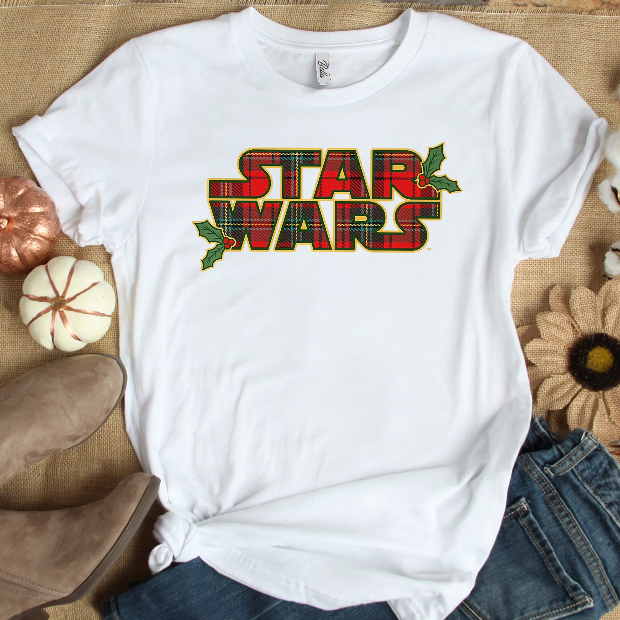 Discover Star Wars Christmas Plaid Holly Logo Premium Vintage Shirt