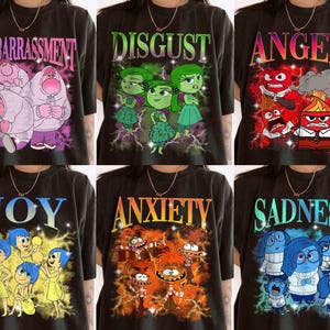 Pixar Inside Out Characters Group Bootleg T-shirt, Today Is A Core Memory Day, Disney Inside Out 2 Movie Tee, Disneyland Family Holiday Trip