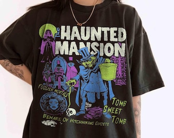 Disney Hitchhiking Ghosts Madame Leota Hatbox Ghost Shirt, Haunted Mansion Halloween Tee, Mickey's Not So Scary Party Spooky Season Gift