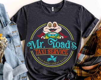 Mr. Toads Taxi-Service mit günstigen Preisen Vintage T-Shirt, Disney Mr. Toads Wilde Fahrt passendes T-Shirt, BTW Magic Kingdom Urlaub Familienausflug Geschenk