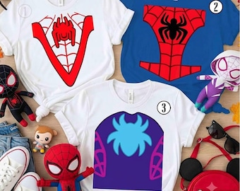 Spidey And His Amazing Friends Logo Costume Halloween Shirt, Spider Man Costume Shirt, Miles Morales Ghost Spider Halloween Family Trip 2026