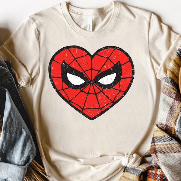 Marvel Amazing Spider-Man Heart Funny Retro 90s Shirt, MCU Fans Gift, Unisex T-shirt Family Birthday Gift Adult Kid Toddler Tee