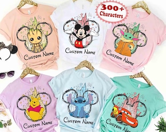 Customize All Disney Characters Shirt, Personalized Disney Mickey & Friends Stitch Cars Matching Shirt, Disneyland Family Vacation 2026 Trip