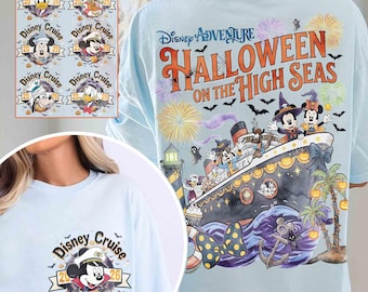 Customize 2-sided Mickey & Friends Ghost Halloween On The High Seas Shirt, Disney Wish Fantasy Magic 2026 Tee, Family Halloween Cruise Trip