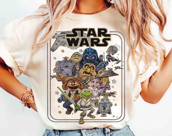 コンフォートカラー ディズニー スターウォーズ マペットショー ジェダイ レトロシャツ、ギャラクシーズエッジファミリー、フォースと共にあらんことを、ハリウッドスタジオ旅行