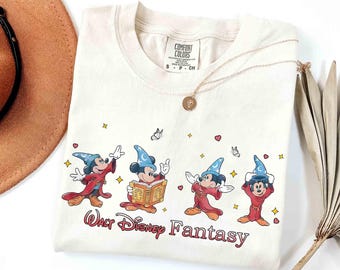 Walt Disney Fantasia Mickey Coquette Bow Watercolor Shirt, Mickey Sorcerer T-Shirt, Fantasia Mickey Tee, Disneyland Family Matching Trip