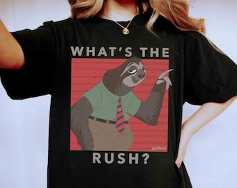 Funny Disney Zootopia Flash What's The Rush T-shirt, Judy Hopps Shirt, Nick Wilde Shirt, Retro Zootropolis Disney Tee, WDW Family 2026 Trip