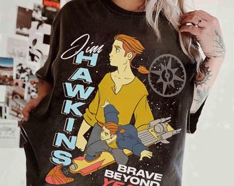 Vintage Disney Jim Hawkins Double Portrait Brave Beyond Years T-shirt, Disney Treasure Planet Tee, Disneyland Family Holiday 2026 Trip