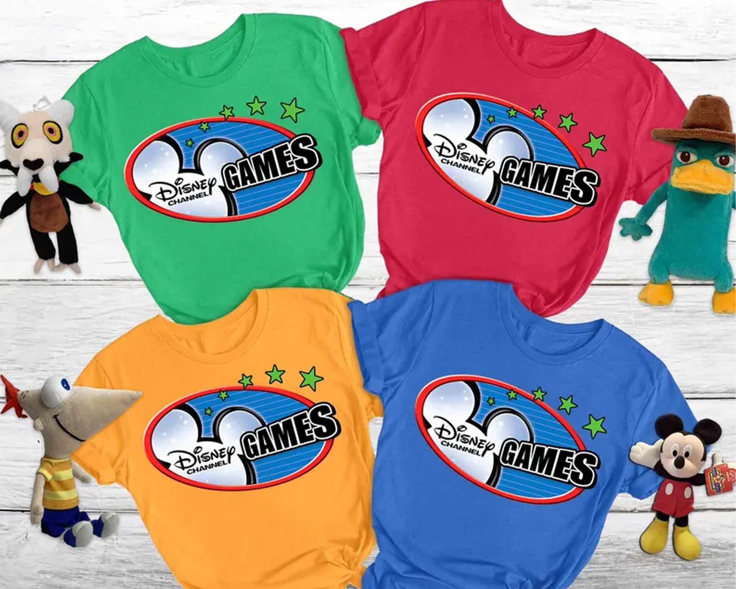 Boys & Girls Cartoon Print T-Shirts - 100% Cotton Short Sleeve Tees, Fun Family Game Themed Tops For Kids