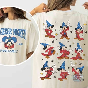 2-Sided Fantasia Sorcerer Mickey Mouse Shirt, Disney Magic Wizard Stay Magical Tee, Fantasmic Show Disneyland Park 2024 Family Vacation Trip