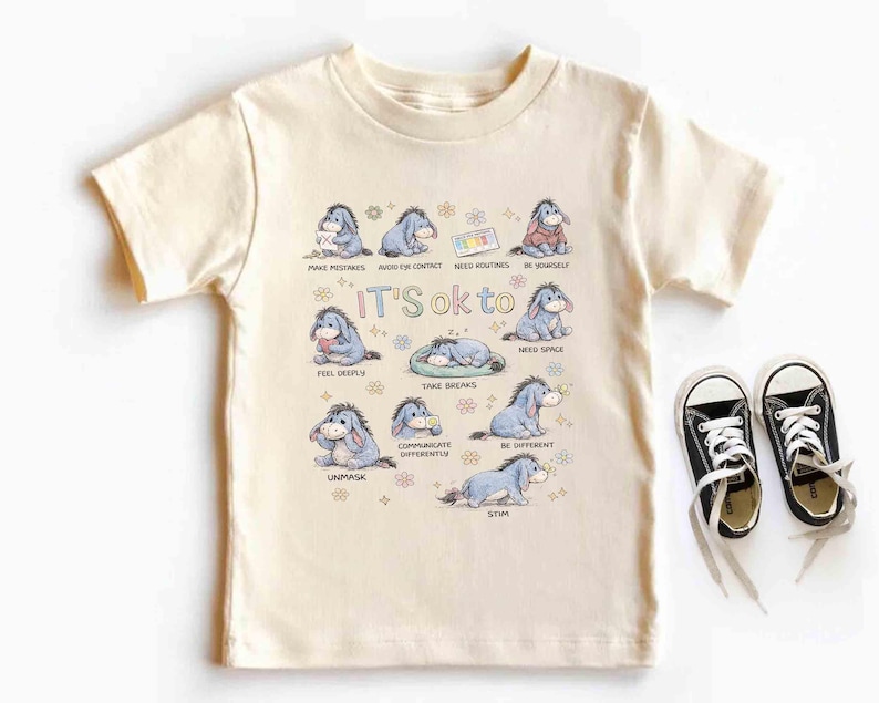 Cute Eeyore It’s Ok To Be Different Autism Goose Shirt, Autism Acceptance Winnie The Pooh Tee, Special Education Teacher Tee, Neurodiversity image 2