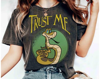 Funny Kaa Trust Me Snake Vintage 90s T-shirt, Disney The Jungle Book Movie 1967 Mowgli Baloo Tee, Disneyland Family Vacation 2026 Trip Gift
