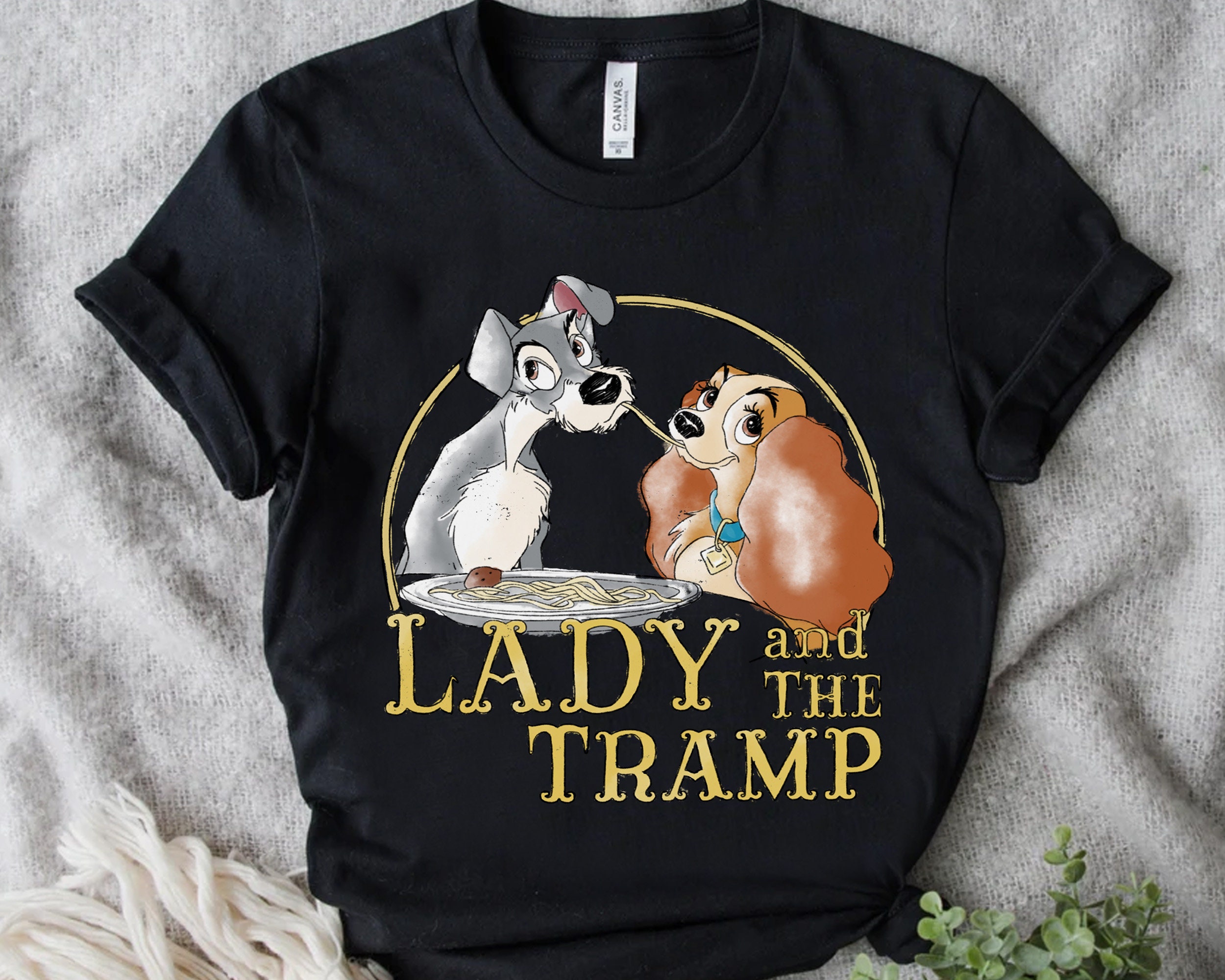 Retro Disney the Lady and the Tramp Eating Spaghetti Vintage