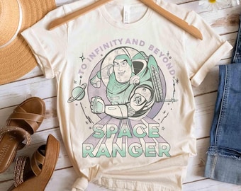 Retro Toy Story Buzz Lightyear Space Ranger Portrait T-Shirt, Disney Pixar Fest 2026 Tee, Disneyland Family Vacation Matching Shirts