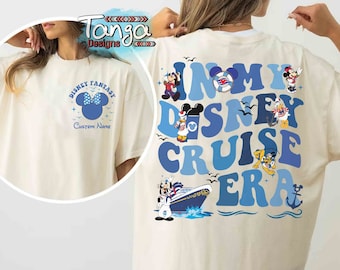 Personalized Mickey & Friends In My Cruise Era Vintage T-shirt, Disney Wish Fantasy Magic Wonder 2024 Matching Tee, Family Cruise Gift