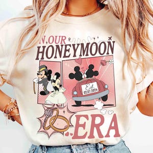 Personalized In Our Honeymoon Era Shirt, Mickey Minnie Couple Shirt, Disney Honeymoon Trip Shirt, Custom Mr And Mrs Shirt, Just Married Tee
