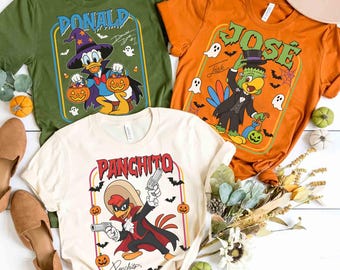 The Three Caballeros Halloween Comfort Color Shirt, Jose Panchito Carioca Donald Halloween Tee, Mickey's Not So Scary Party Family Oufits