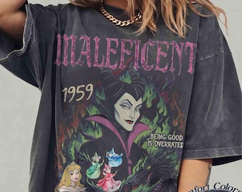 Retro Disney Villains Maleficent Comfort Colors Shirt, Sleeping Beauty Aurora Tee, Aurora Princess Shirt, WDW Halloween Girl Trip Shirt