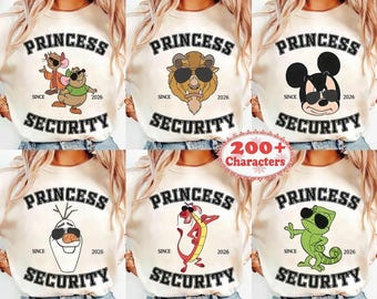Customize Mickey Olaf Mushu Disney Princess Security 2026 Shirt, Happy Father's Day Tee, Dad Birthday Gift, Boyfriend Gìfts, Daddy Daughter