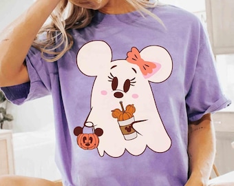 Comfort Colors® Cute Minnie Mouse Ghost Pumpkin Spice Halloween Shirt, Minnie Boo Too You Tee, Spooky Season Family Trip, Family 2026 Gift
