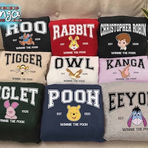 Vintage Disney Winnie the Pooh All Characters Group Custom Retro Shirt, Magic Kingdom Unisex T-shirt Family Birthday Gift Aid Toddler Tee