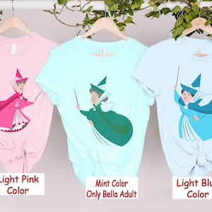 Disney Sleeping Beauty Good Fairies Flora Fauna Merryweather Shirt, Magic Kingdom Unisex T-shirt Family Birthday Gift Adult Kids Toddler Tee