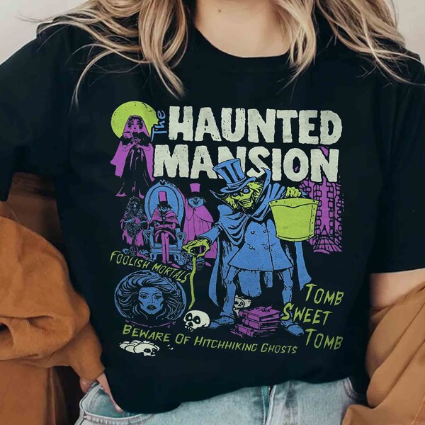 Disney Hitchhiking Ghosts Madame Leota Hatbox Ghost Shirt, Haunted Mansion Halloween Tee, Mickey's Not So Scary Party Spooky Season Gift