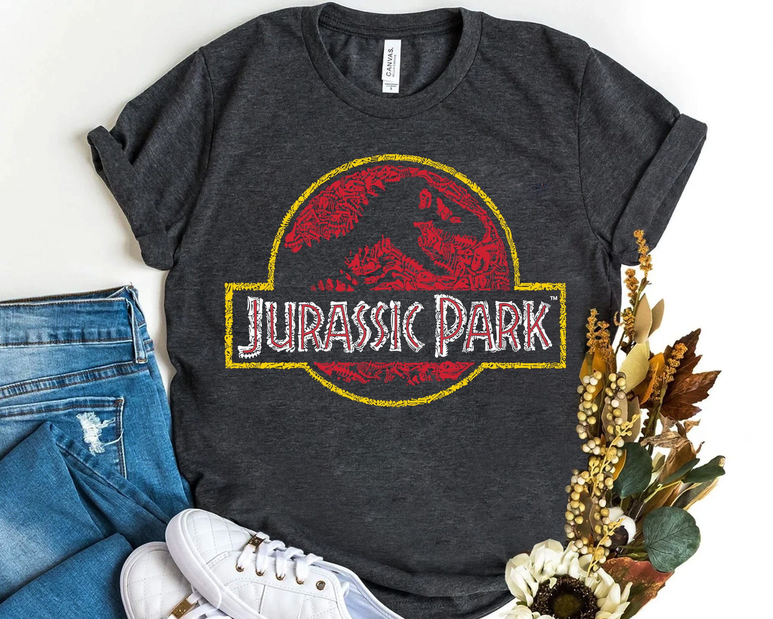 Discover Jurassic Park Classic Fossil Build Up Logo Shirt, Universal Orlando Holiday Trip, Unisex T-shirt