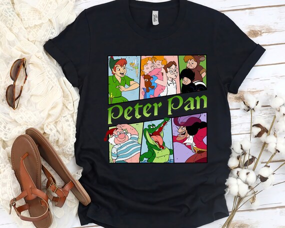 Disney Peter Pan Captain Hook Tinker Bell Smee Vintage T